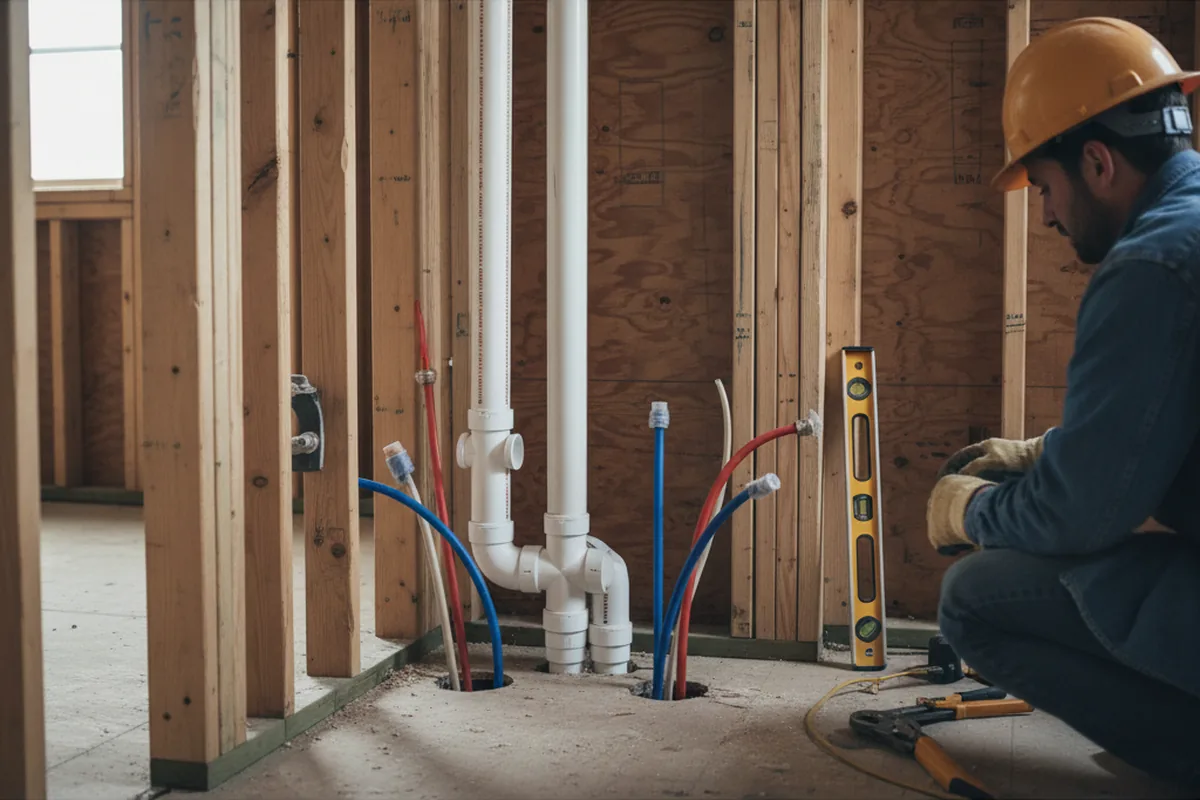 Drain and supply rough-in during Garbage Disposal Repair in Cold Spring
